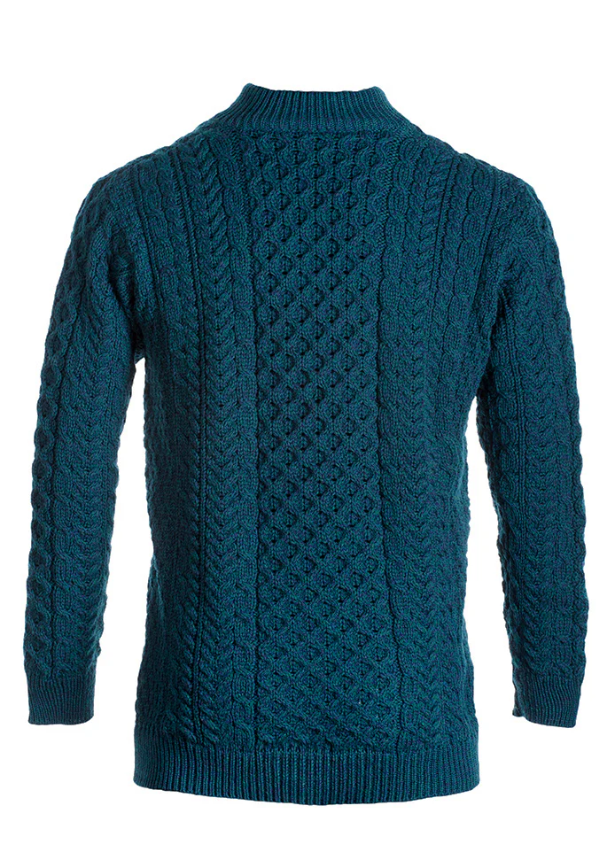 Aran Woollen Mills - B722 | wollen trui met rits - Afbeelding 3