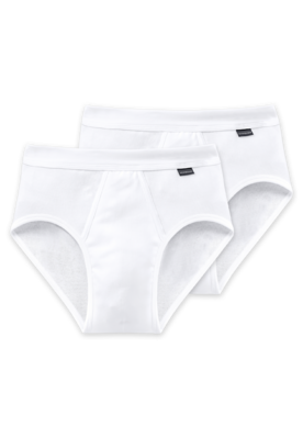 Schiesser heren Sportslip 2-pack met voorsluiting – cotton feinripp-wit - Afbeelding 2