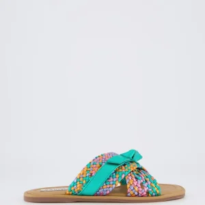 Dames Braided Slipper Metallic Groen
