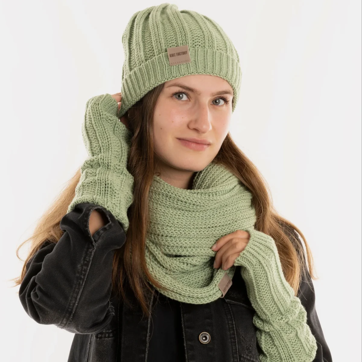 Knit Factory - Nica Armwarmers | gebreide polswarmers - Afbeelding 8