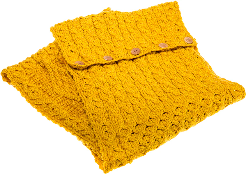 Aran Woollen Mills - A518 | merinowol colsjaal met knopen - Afbeelding 3