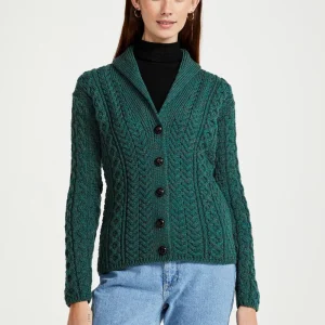 Aran Woollen Mills - B164 | wollen damesvest met knopen