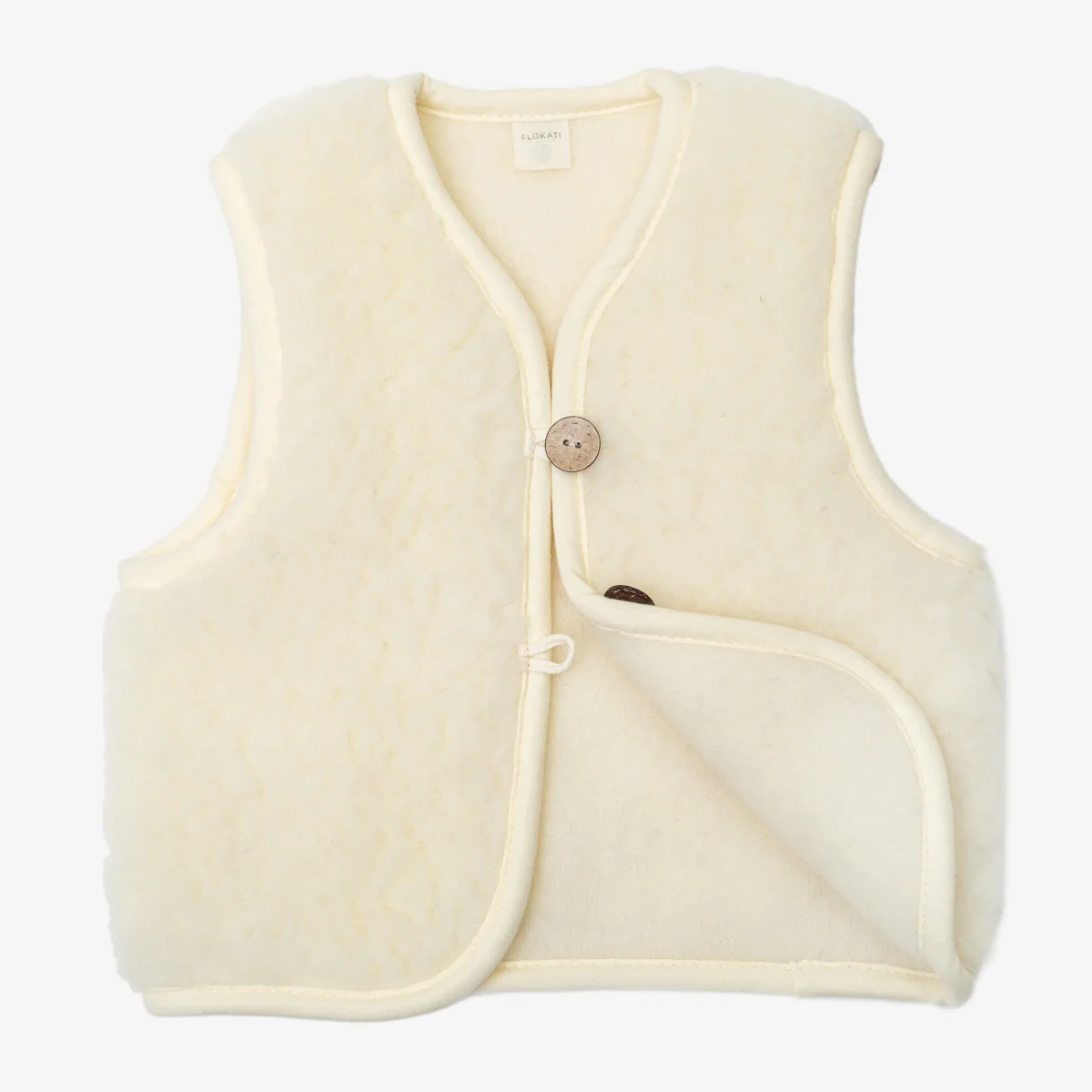 Flokati - Panda vest | kinderbodywarmer van merinowol - Afbeelding 3