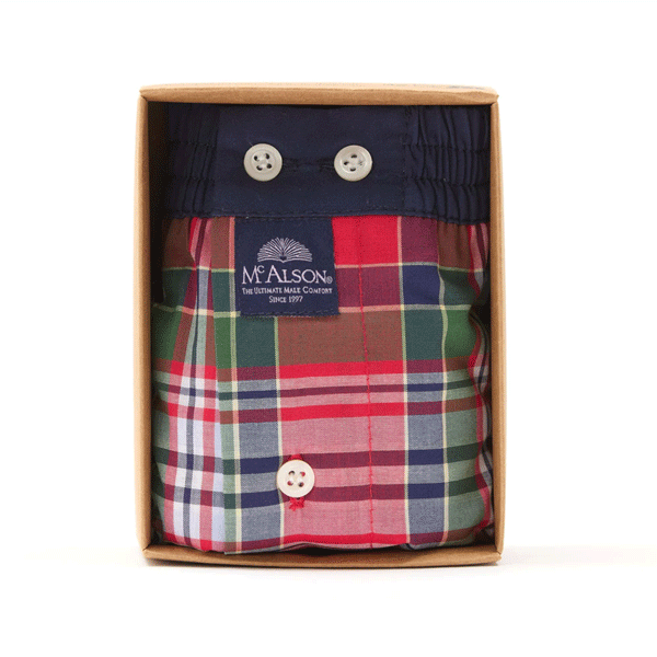 Mc Alson boxershort heren M5231 – Checkered navy / green/ red - Afbeelding 2