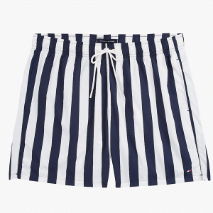 Tommy Hilfiger middellange zwemshort – zwart witte streep