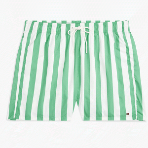 Tommy Hilfiger middellange zwemshort – groen witte streep