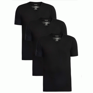 Calvin Klein heren 3-pack T-shirts V-hals – zwart