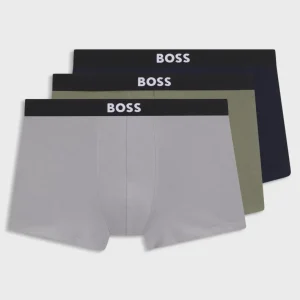 BOSS 3-pack Boxershorts Trunk – Blauw / grijs / groen