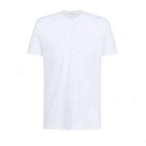 Mey heren T-shirt korte mouw – Knoopjes wit