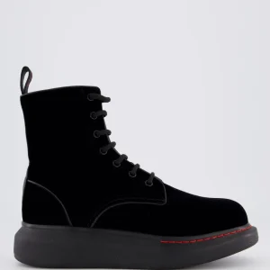 Dames Hybrid Lace up Velvet Zwart