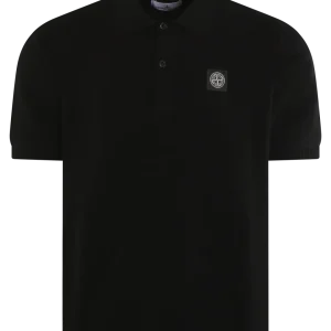 Heren Compass Patch Polo Zwart